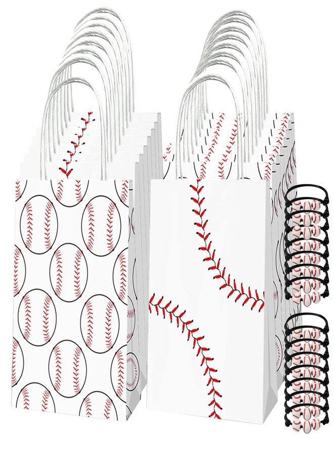 japleed 32PCS Baseball Party Favors, 16PCS Baseball Gift Bags and 16PCS Baseball Charms, Baseball Party Decorations Baseball Birthday Party Supplies Goodie Bags Adjustable Sport Gifts for Teams - Image 1